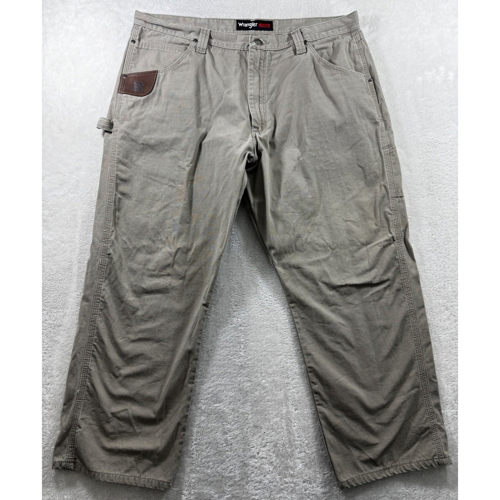 Wrangler Mens Riggs Workwear Carpenter Khaki Pants 40x30 Meas: 40x28
